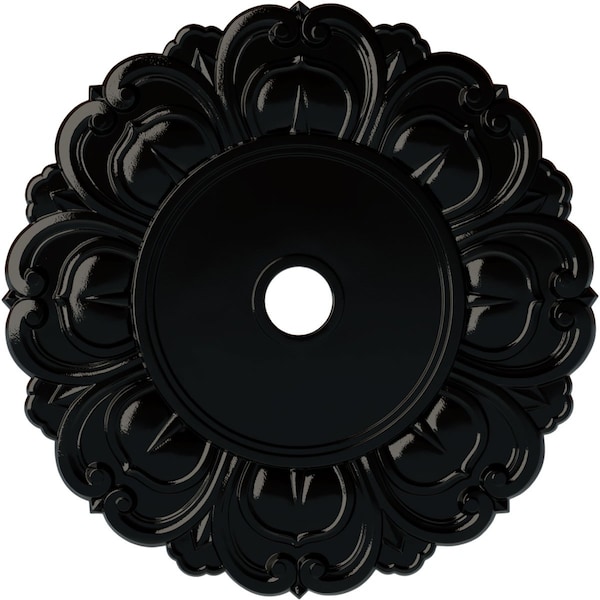 Ekena Millwork Angel Ceiling Medallion (Fits Canopies up to 15 3/4"), 32 1/4"OD x 3 5/8"ID x 1 1/8"P, Black Pearl CM32ANBPS - main